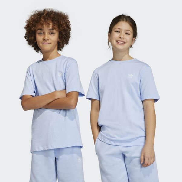 Tee Shirt Adicolor Bleu Aube Adidas