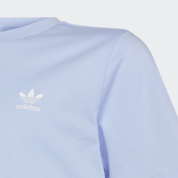 Tee Shirt Adicolor Bleu Aube Adidas