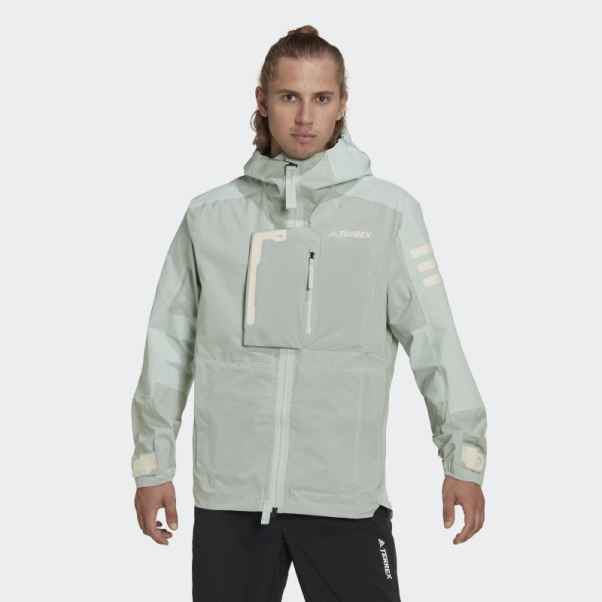 Veste De Randonnée Terrex Xploric Rain.rdy Adidas Vert