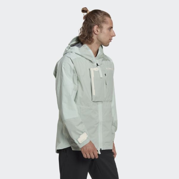 Veste De Randonnée Terrex Xploric Rain.rdy Adidas Vert