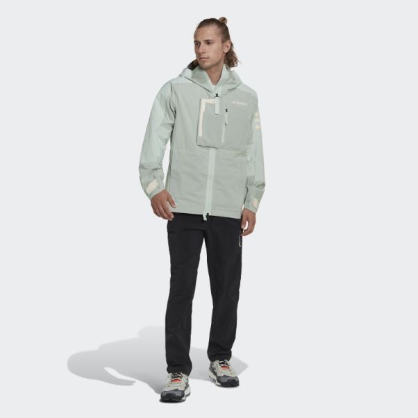 Veste De Randonnée Terrex Xploric Rain.rdy Adidas Vert