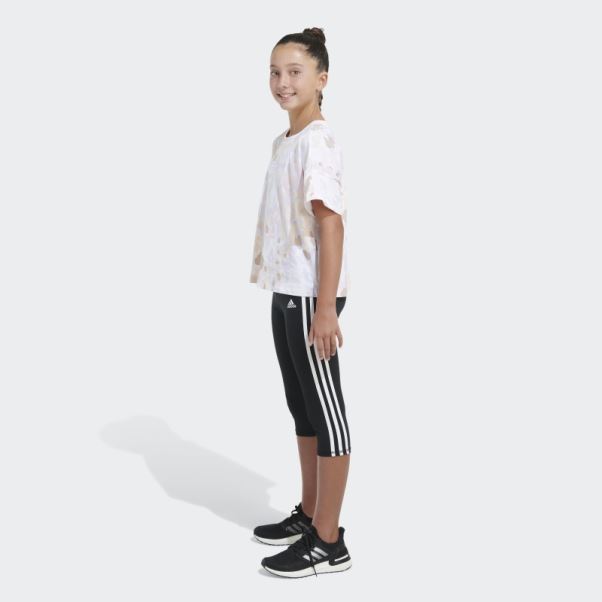 T-shirt Ample Imprimé Sur L'ensemble Blanc Adidas