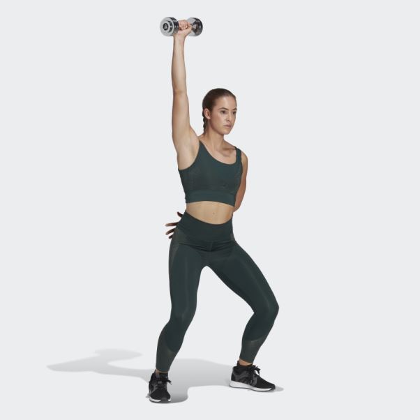 Soutien-gorge Brillant Adidas Powerimpact Training Medium-support Vert