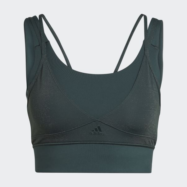 Soutien-gorge Brillant Adidas Powerimpact Training Medium-support Vert