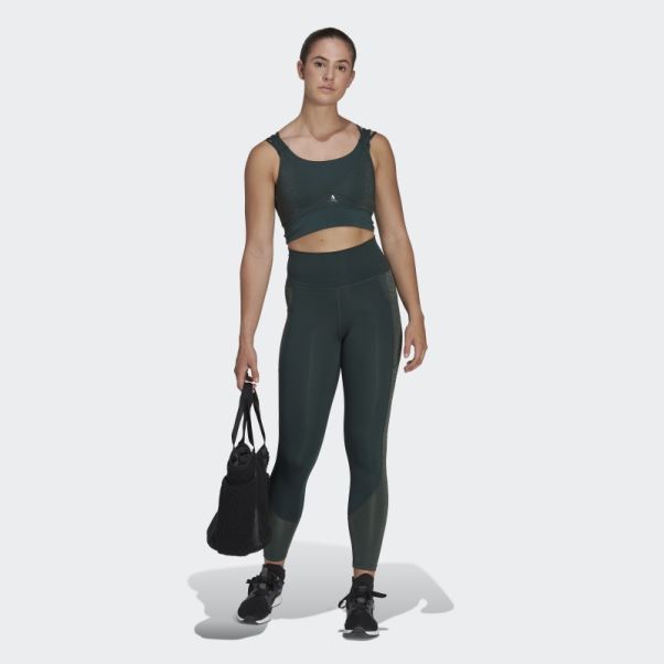 Soutien-gorge Brillant Adidas Powerimpact Training Medium-support Vert