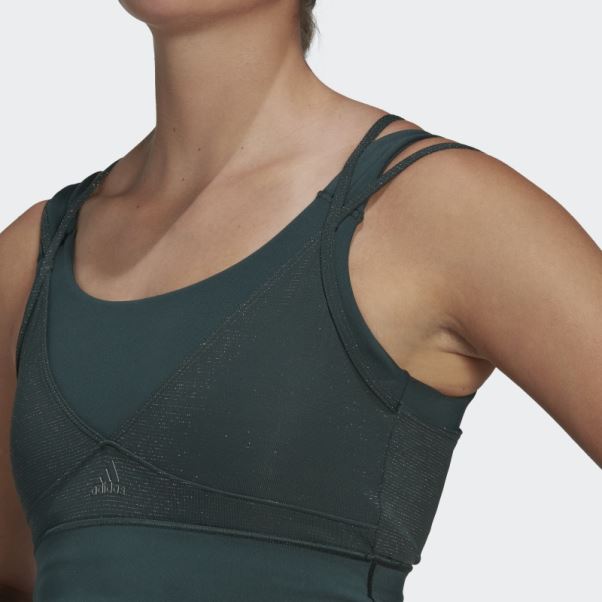 Soutien-gorge Brillant Adidas Powerimpact Training Medium-support Vert