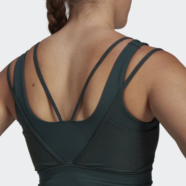 Soutien-gorge Brillant Adidas Powerimpact Training Medium-support Vert