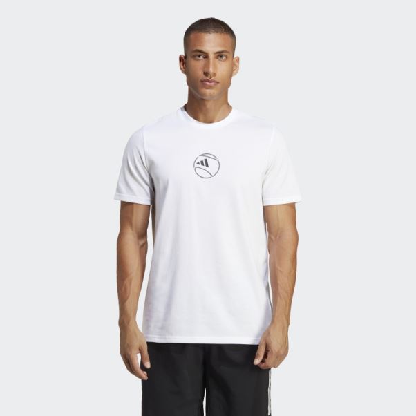 Tee Shirt Graphique Aeroready Tennis Adidas Blanc