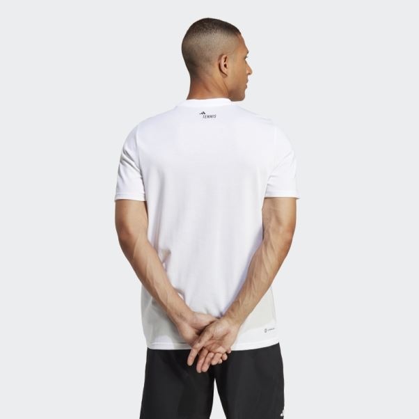 Tee Shirt Graphique Aeroready Tennis Adidas Blanc