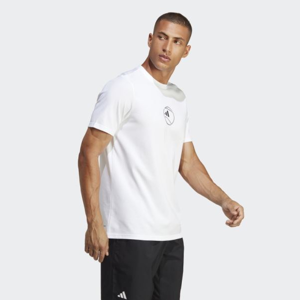 Tee Shirt Graphique Aeroready Tennis Adidas Blanc