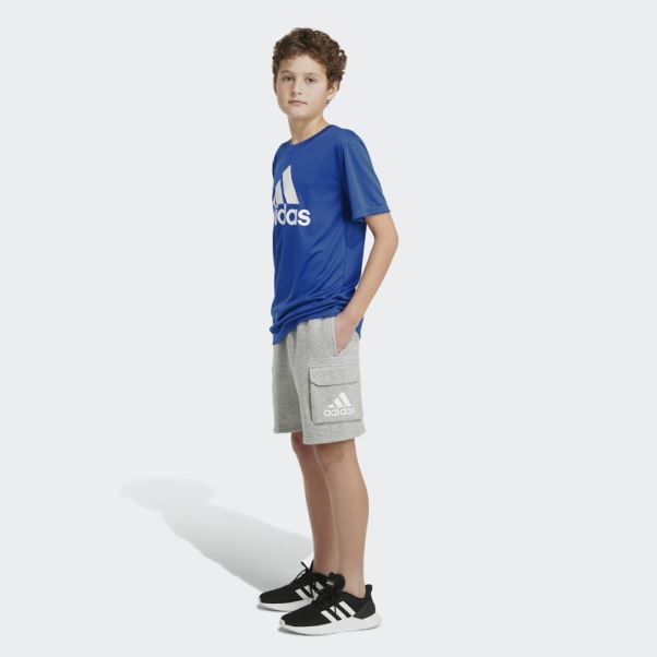 Short Cargo Polaire Gris Moyen Adidas
