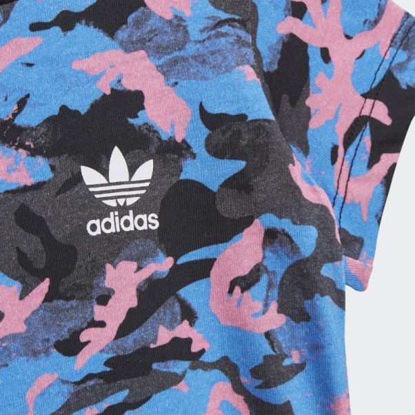 T-shirt Camouflage Imprimé Bleu Adidas