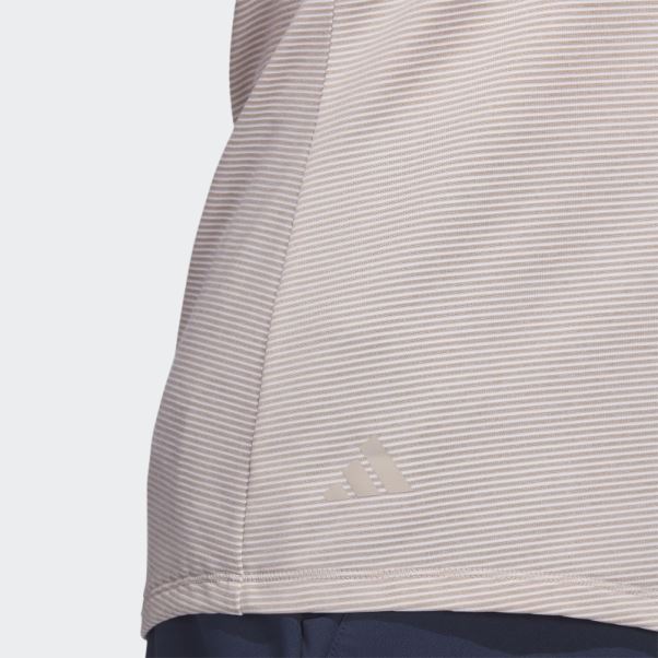 Polo De Golf Sans Manches Ottoman Bicolore Taupe Adidas