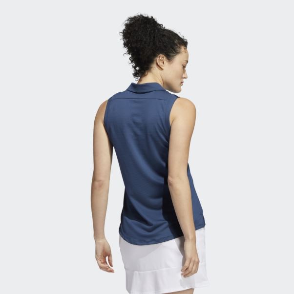 Adidas Polo Sans Manches Bleu Marine
