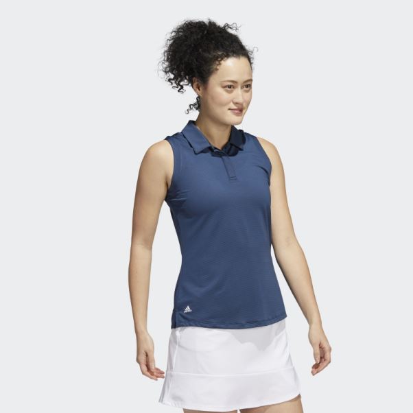 Adidas Polo Sans Manches Bleu Marine