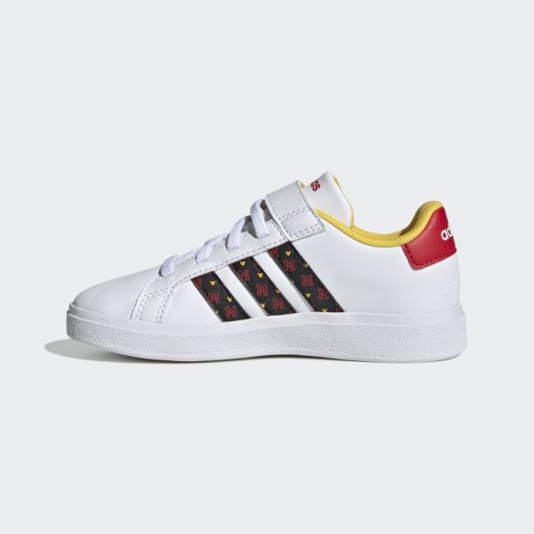Adidas X Disney Grand Court Mickey Chaussures à Crochets Et Boucles Mode Blanc