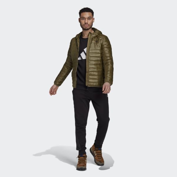 Doudoune à Capuche Adidas Olive Varilite