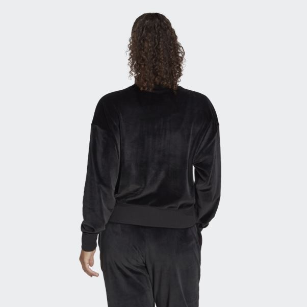 Sweat Adidas Holidayz Confortable En Velours Noir