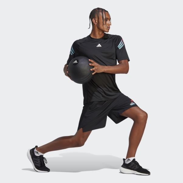 Short D'entraînement Adidas Train Icon 3 Bandes Noir