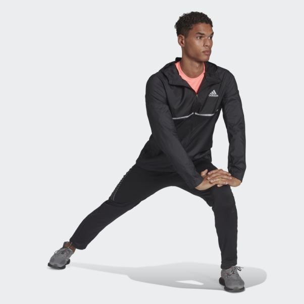 Adidas Possède La Veste De Course Noir