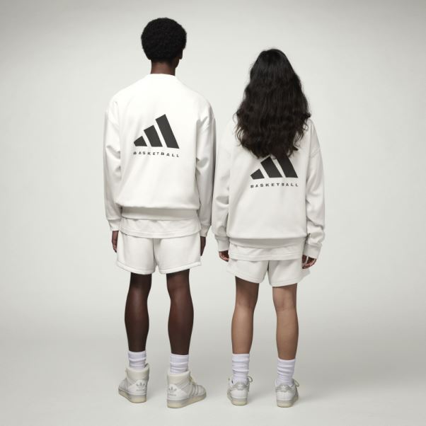Sweat Adidas Basketball Crew Blanc Chaud