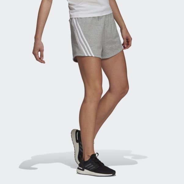 Adidas Sportswear Future Icons - Short Gris Moyen à 3 Bandes Tendance