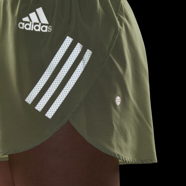 Short Fendu De Course à Pied Adizero Citron Vert Adidas