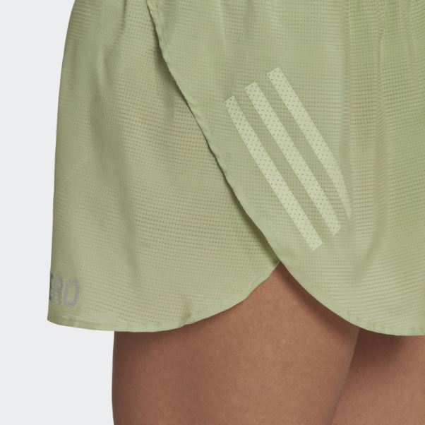 Short Fendu Adidas Adizero Running Citron Vert