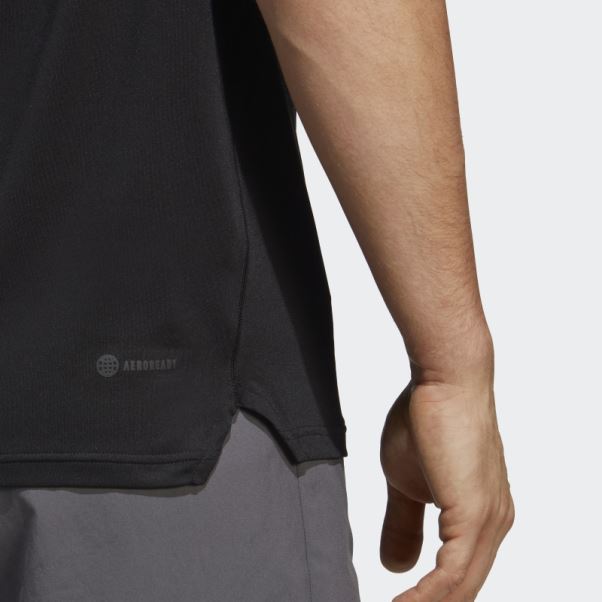 T-shirt D'entraînement Stretch Saisonnier Adidas Train Essentials Noir