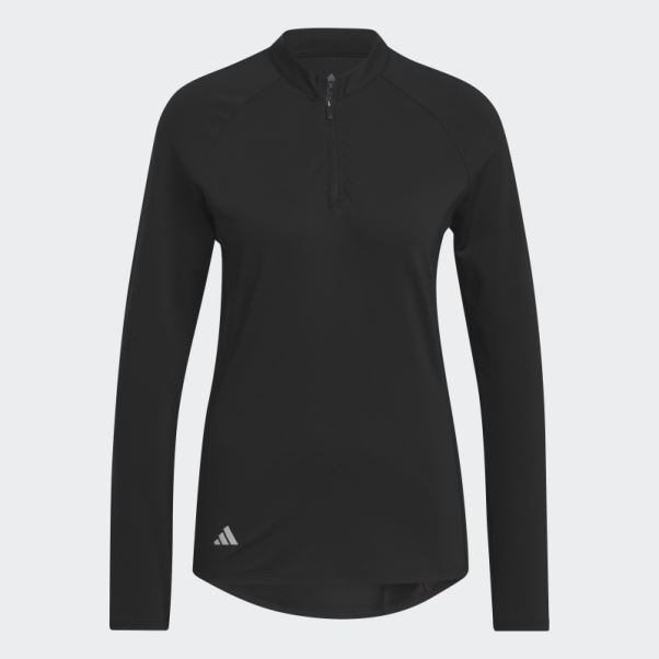 Polo De Golf à Manches Longues Et Quart De Zip Noir Adidas