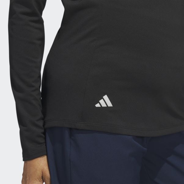 Polo De Golf à Manches Longues Et Quart De Zip Noir Adidas