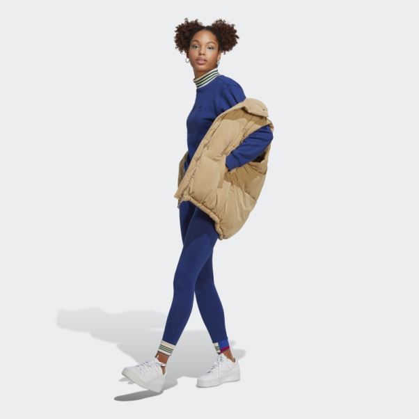 Legging Adidas Bleu Victoire Aux Poignets Côtelés