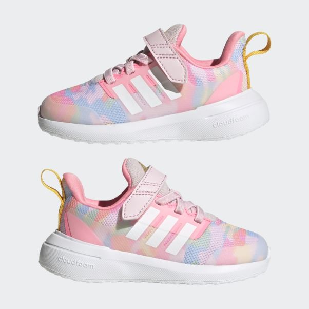 élégant Or Adidas Fortarun 2.0 Cloudfoam Sport Running élastique Dentelle Top Sangle Chaussures