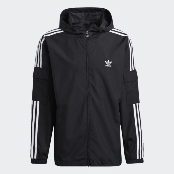Adidas Adicolor Classics Coupe-vent Zippé à 3 Bandes Noir