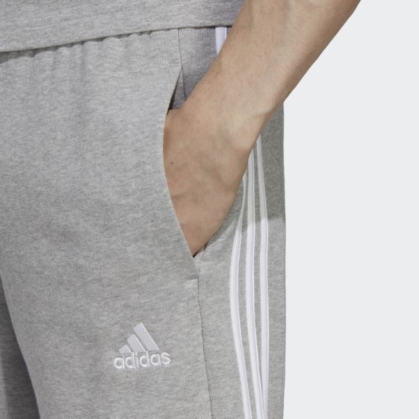 Short 3 Bandes En Molleton Essentials Gris Moyen Adidas