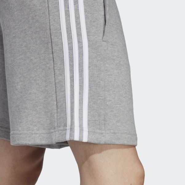 Short Adidas Essentials French Terry 3 Bandes Gris Moyen