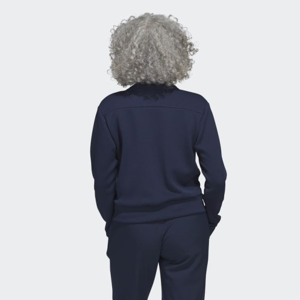 Blouson Aviateur De Golf En Maille Adidas Bleu Marine