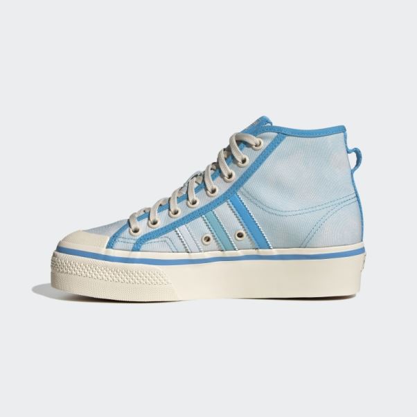 Adidas Nizza Plate-forme Mi Chaussures Blanches