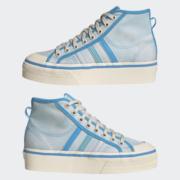 Adidas Nizza Plate-forme Mi Chaussures Blanches