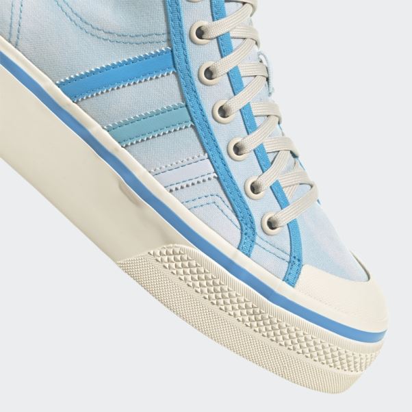 Adidas Nizza Plate-forme Mi Chaussures Blanches
