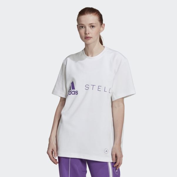 Adidas By Stella Mccartney Logo Tee Blanc