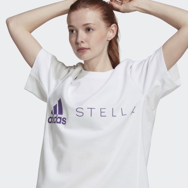 Adidas By Stella Mccartney Logo Tee Blanc