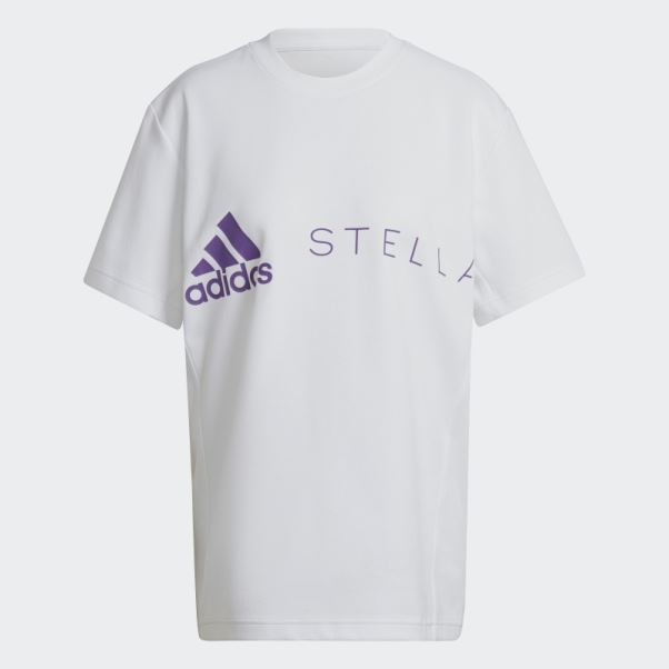 Adidas By Stella Mccartney Logo Tee Blanc