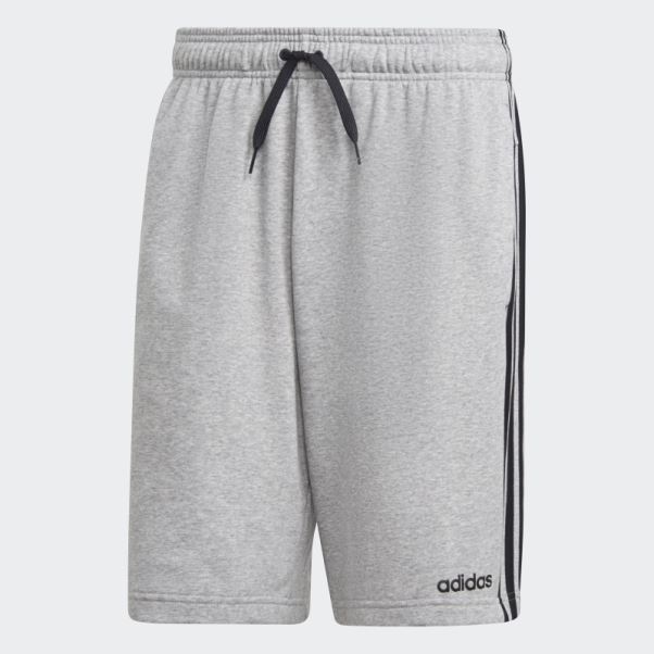 Short En Molleton à 3 Bandes Essentials Adidas Gris Moyen
