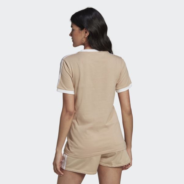T-shirt à 3 Bandes Adicolor Classics Adidas Beige
