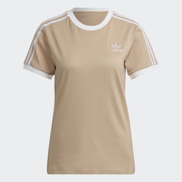 T-shirt à 3 Bandes Adicolor Classics Adidas Beige