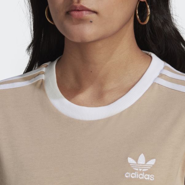 T-shirt à 3 Bandes Adicolor Classics Adidas Beige