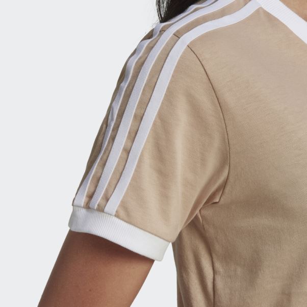 T-shirt à 3 Bandes Adicolor Classics Adidas Beige