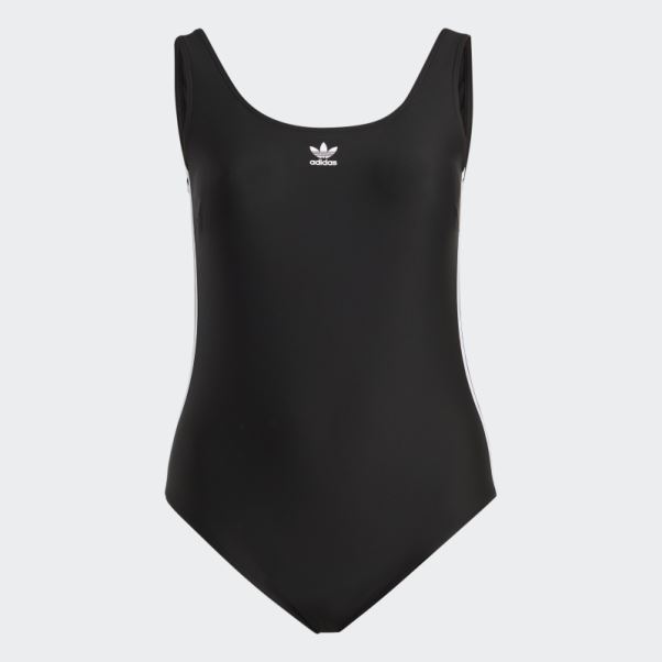 Adidas Maillot De Bain Noir Adicolor 3 Bandes (grande Taille)