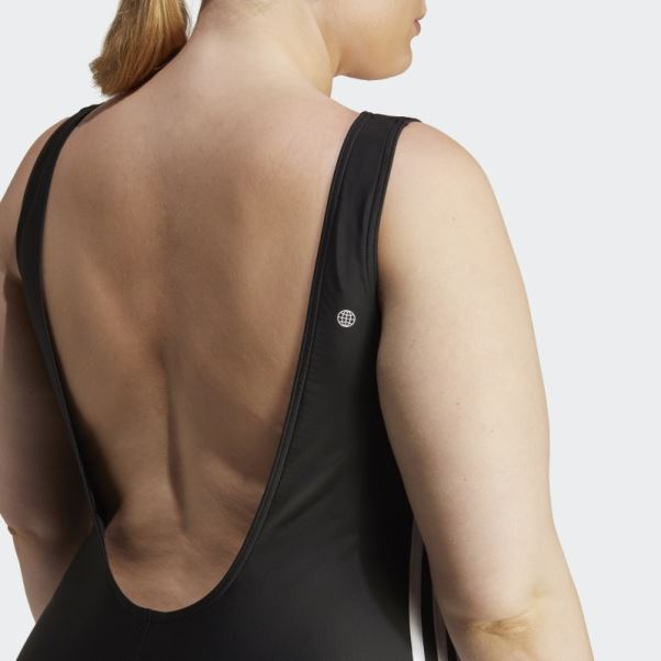Adidas Maillot De Bain Noir Adicolor 3 Bandes (grande Taille)